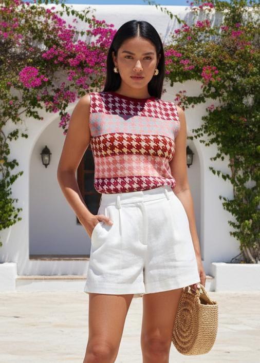 BLUSA TRICOT  PIED POULE