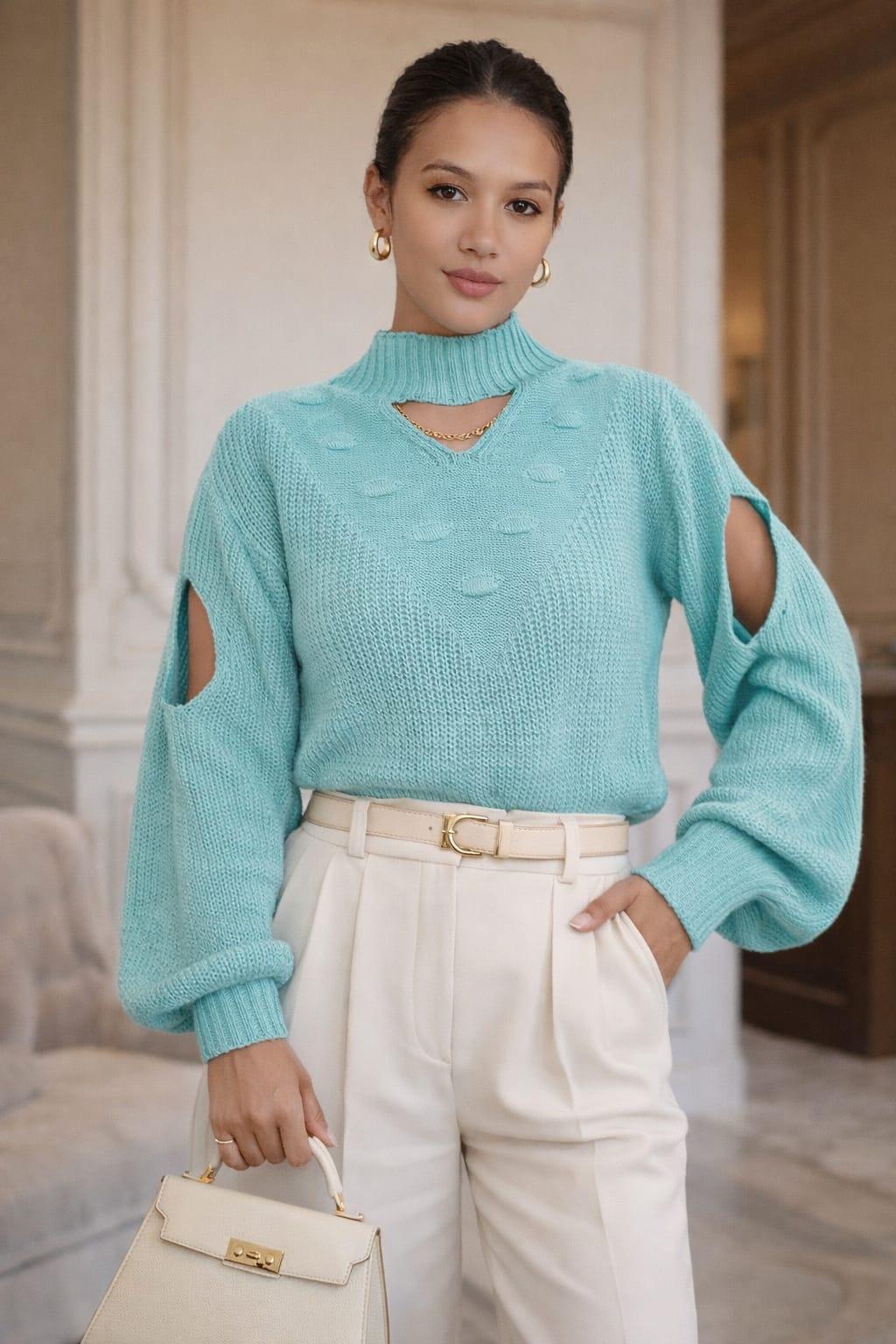 BLUSA LONGA PIPOCA TRICOT