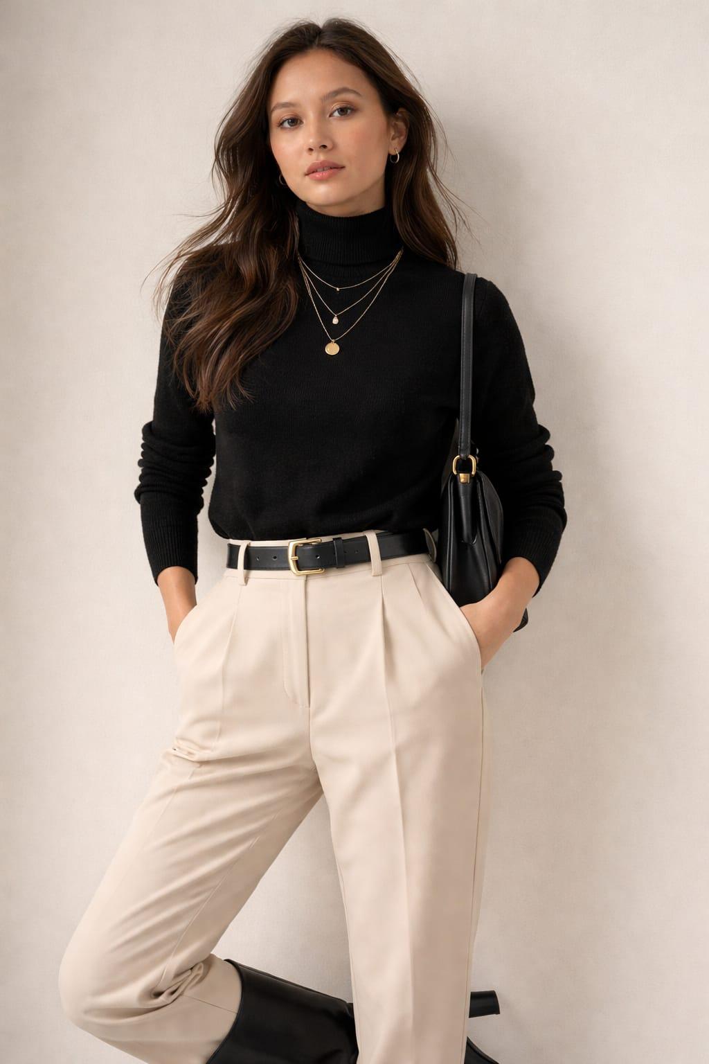 BLUSA GOLA ALTA TRICOT