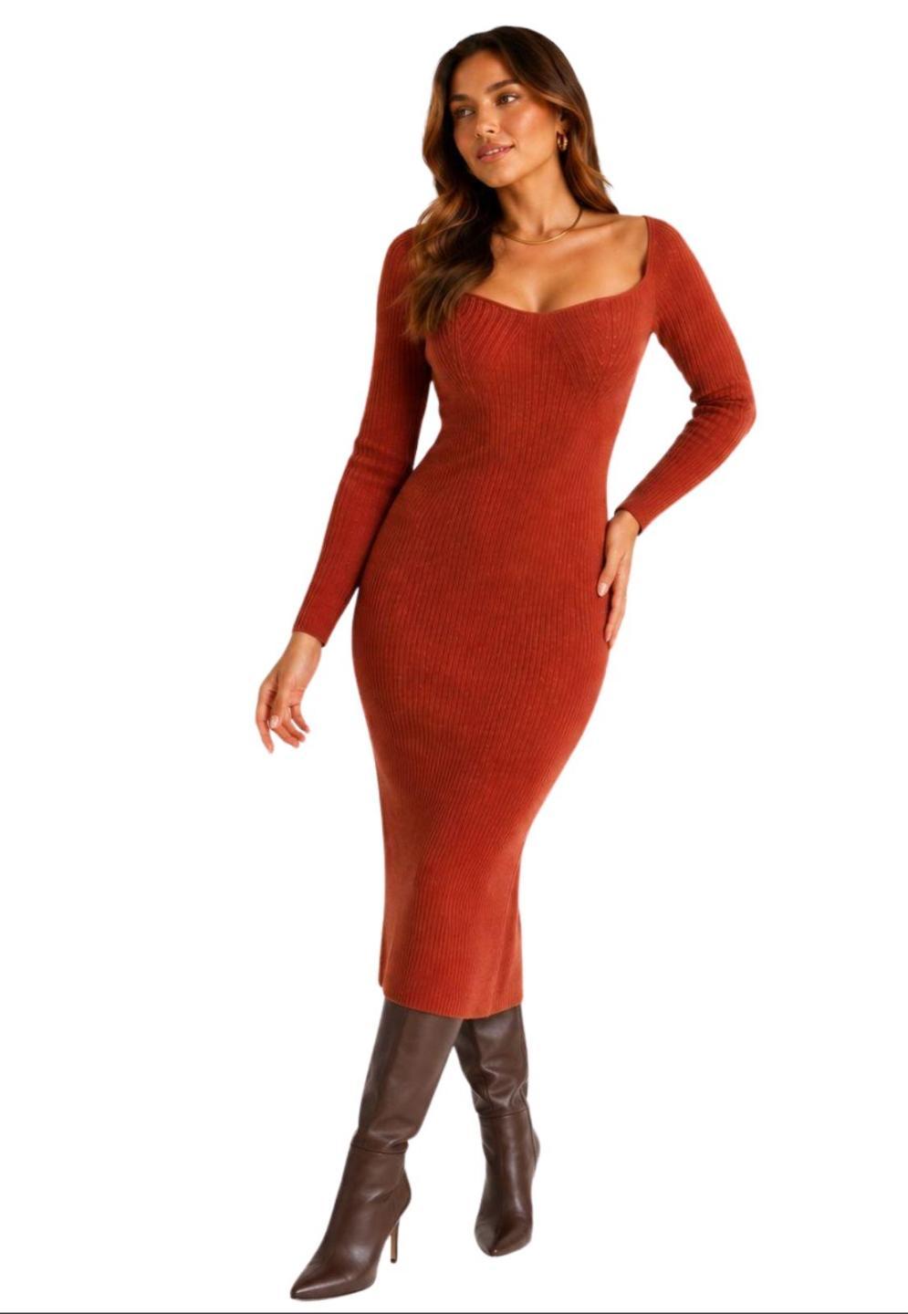 VESTIDO MANGA LONGA LENY TRICOT