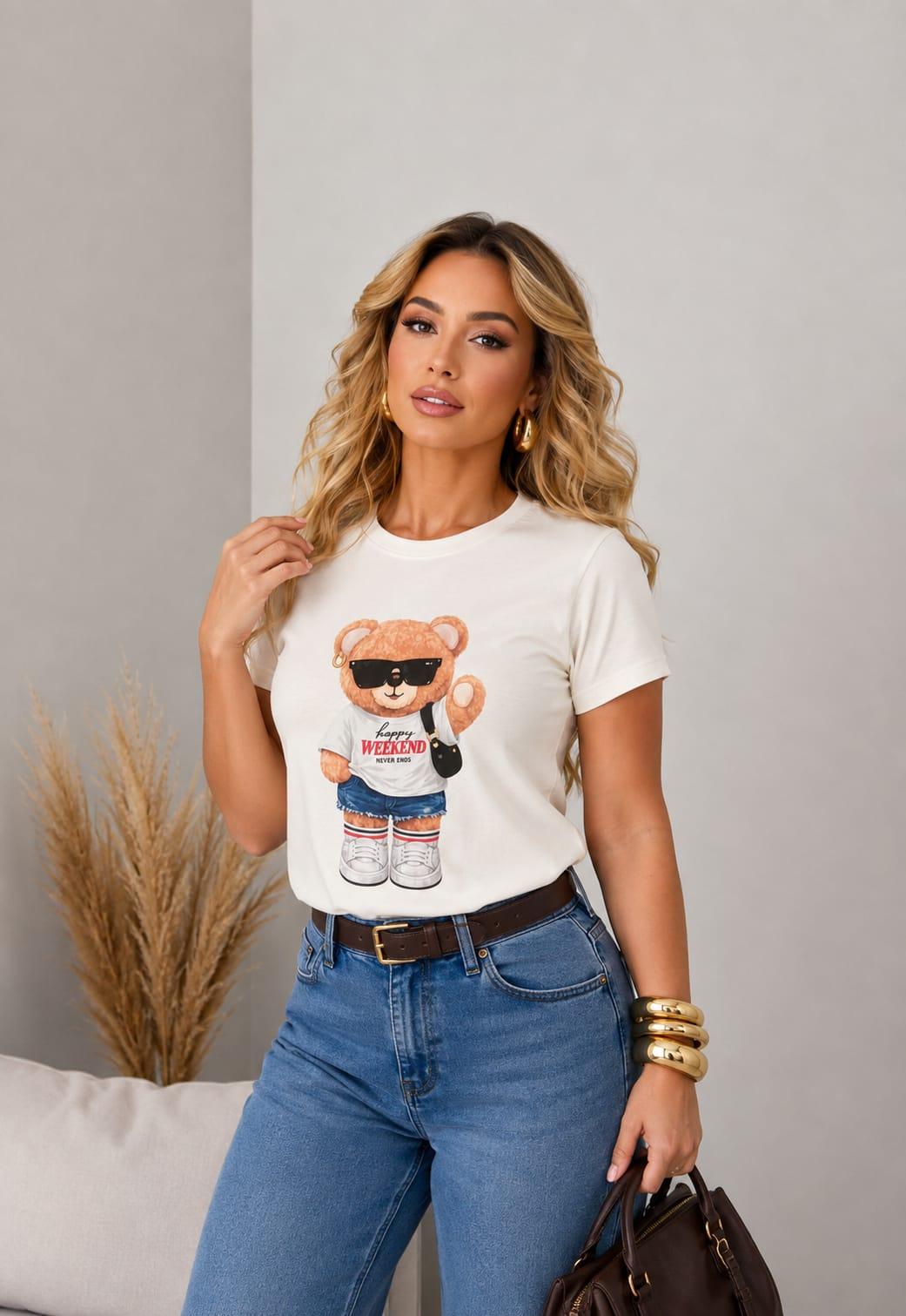T-shirt urso bolsa