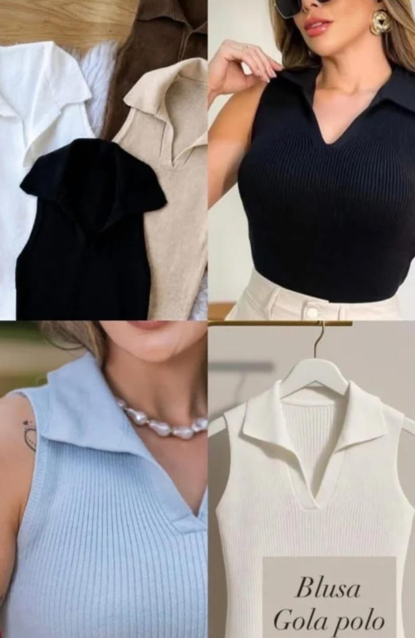 Blusa Polo regata tricot