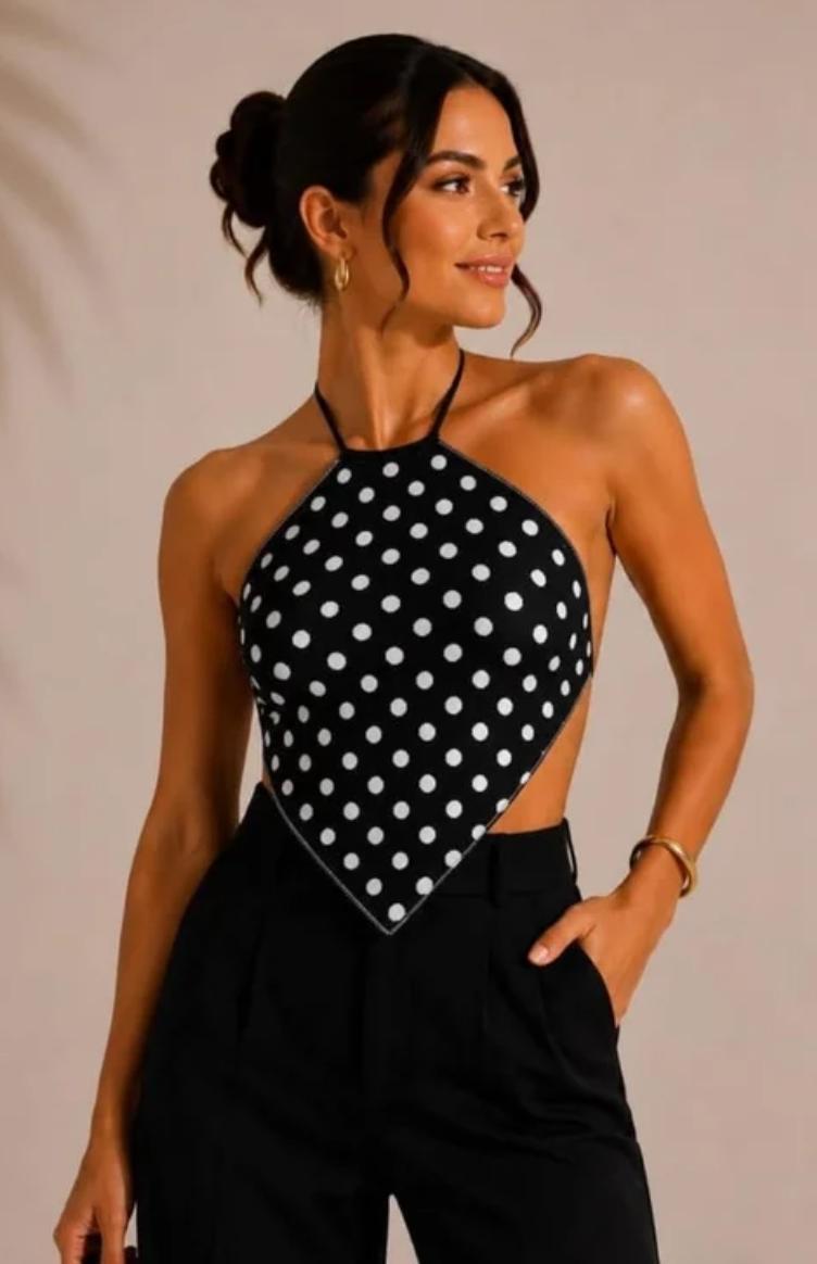Croped poá tricot