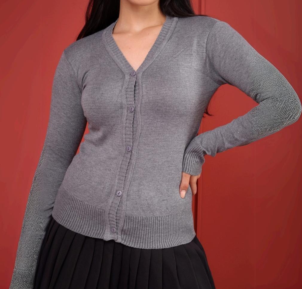 CASACO BOTAO TRICOT SLIM