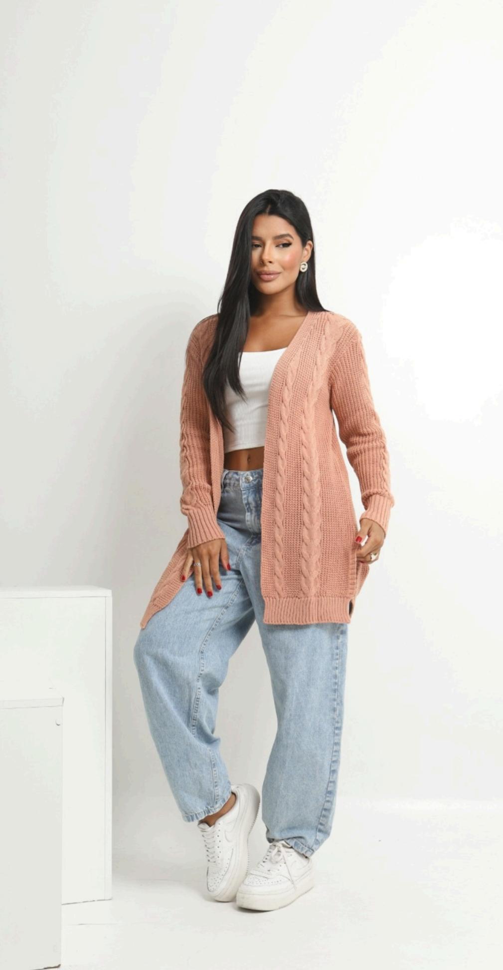 Cardigã Natália liso tricot